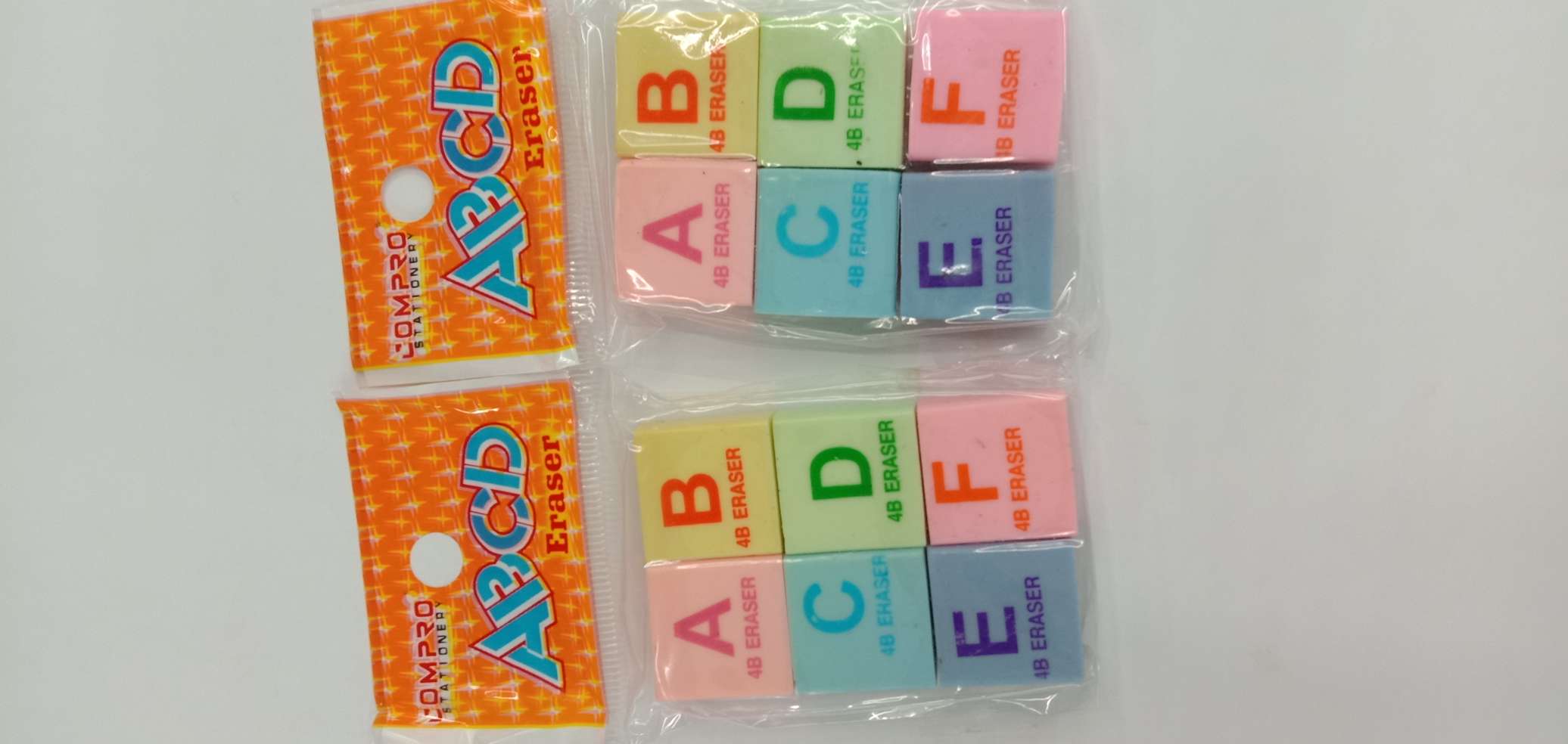 Bagged ABC eraser