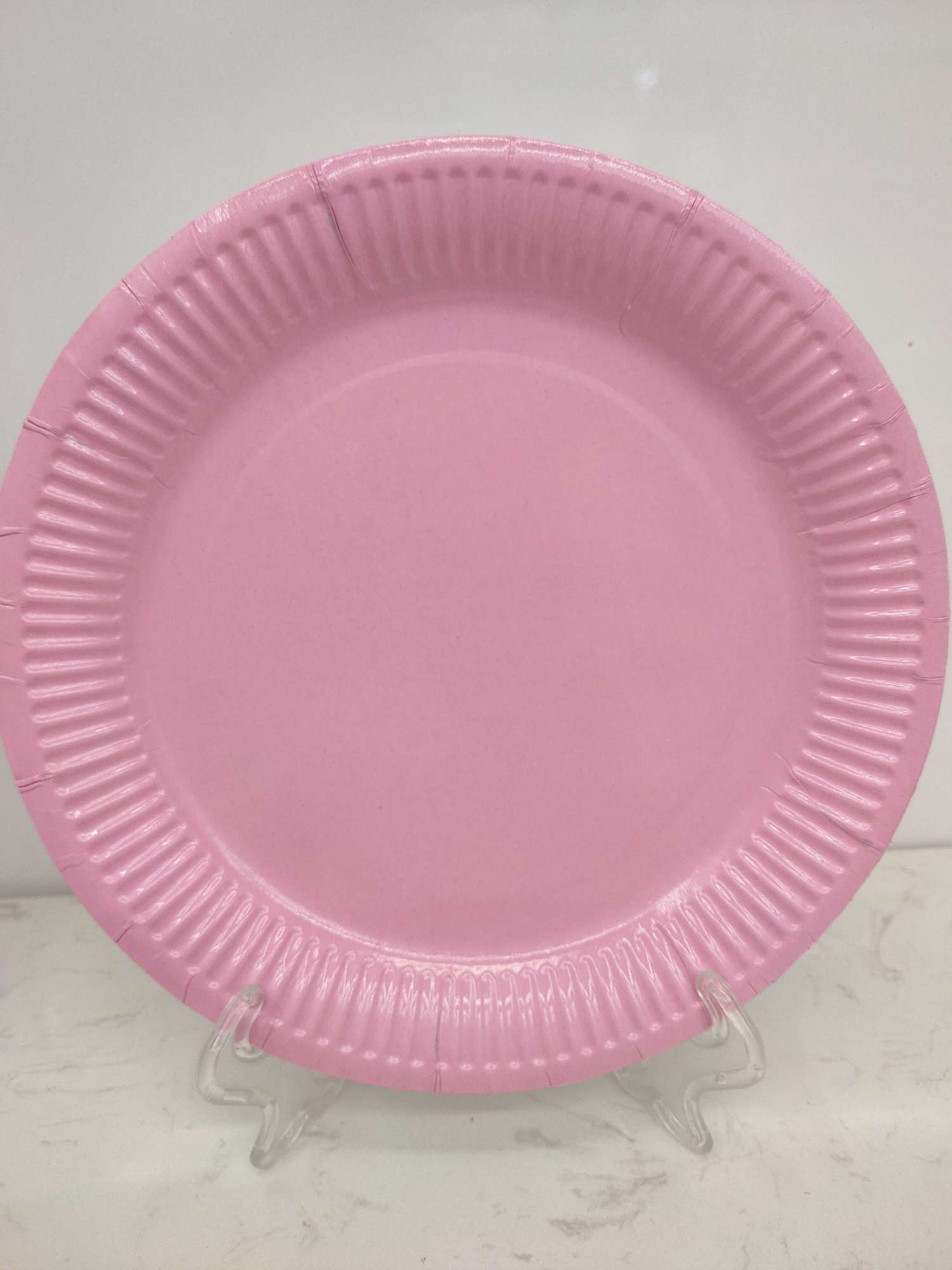 9寸粉色纸盘23㎝   
节日生日用品，儿童DIY手工制作，装饰图
