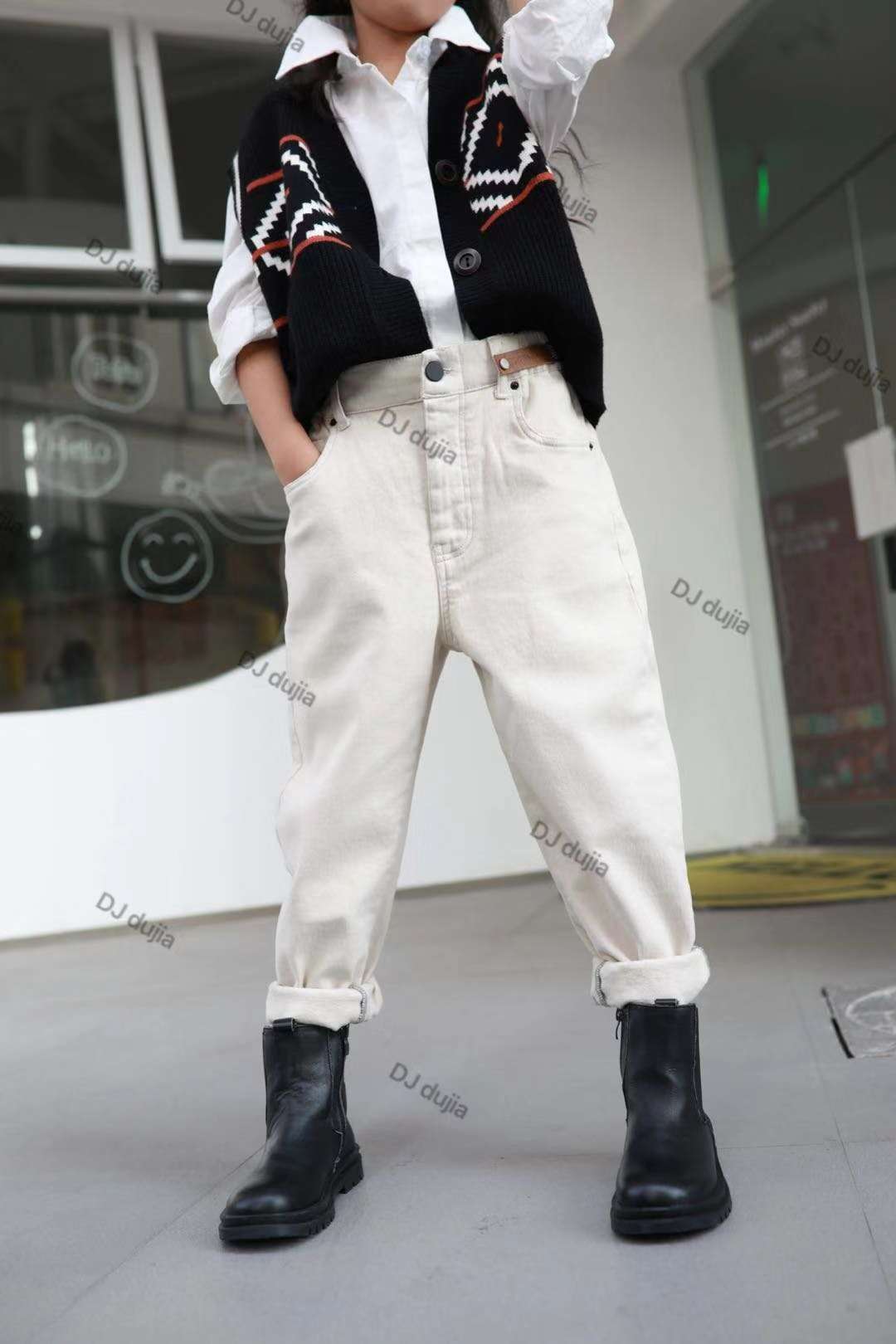 大童拉绒裤140-165细节图