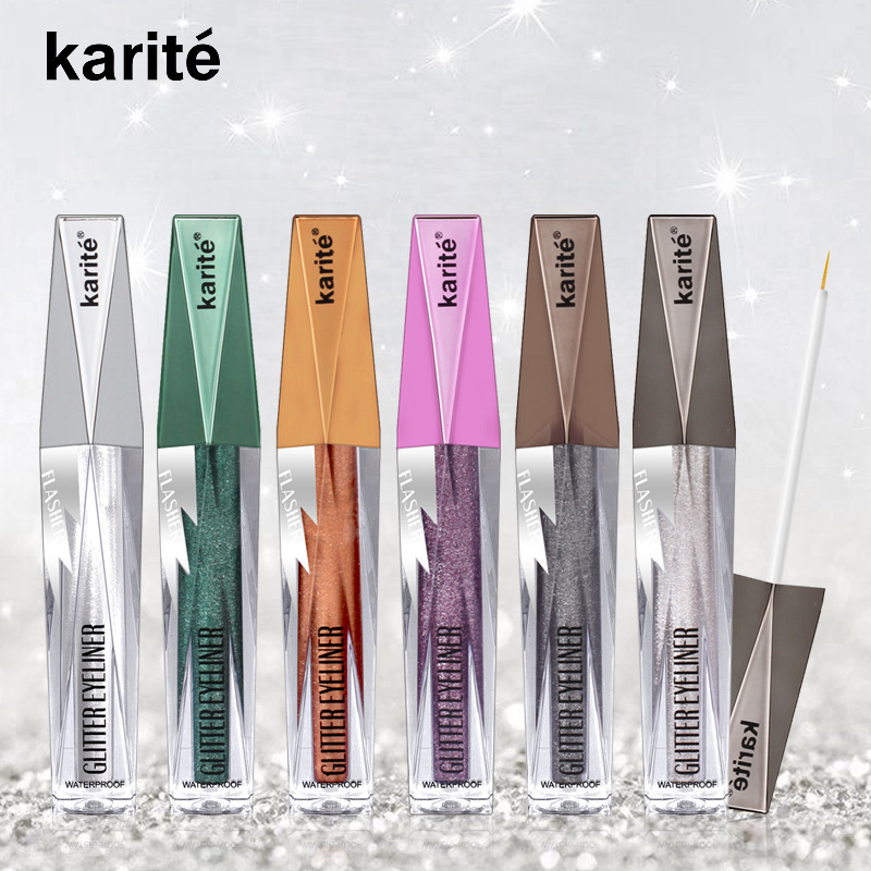 跨境彩色眼线液笔防水不晕染6色可选珠光闪亮眼线详情图1