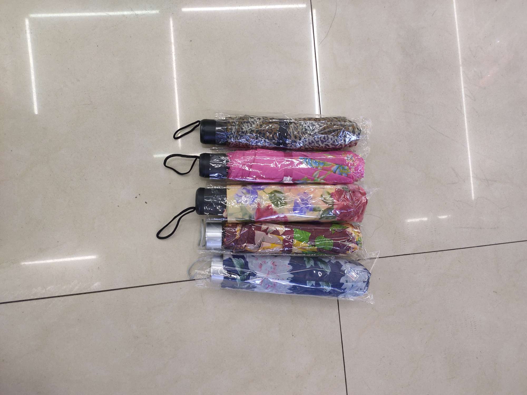 53cm8k three-fold ultra-mini polyester flower umbrella