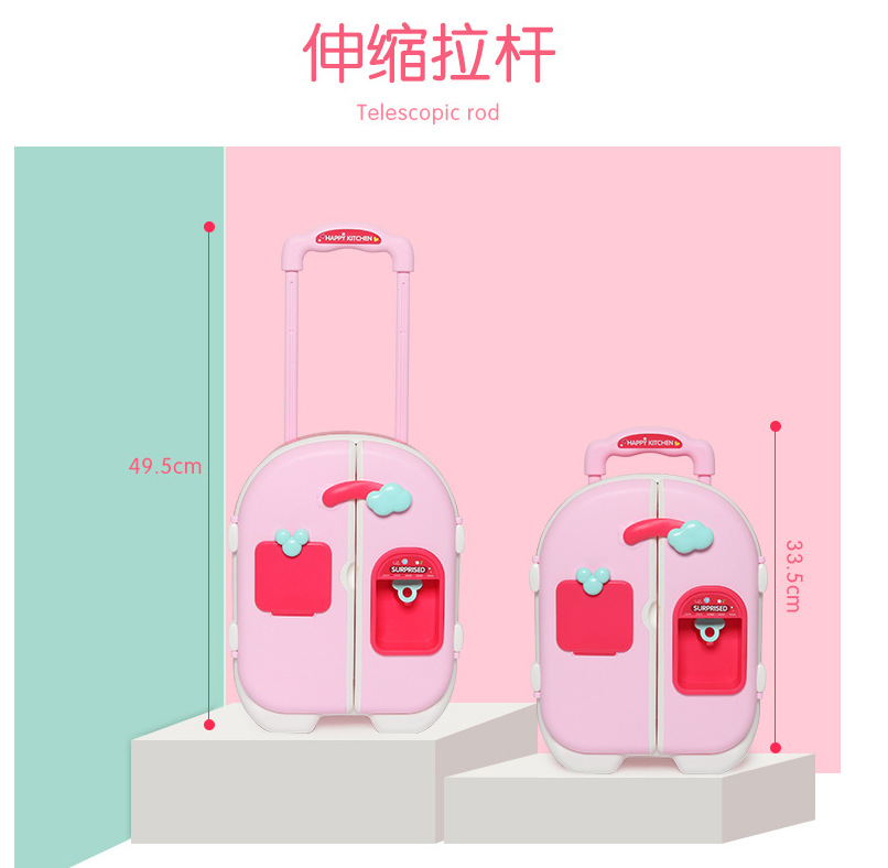 班尔纳小演员玩具欢乐小厨房仿真双开门出冰小冰箱儿童话筒拉杆箱细节图