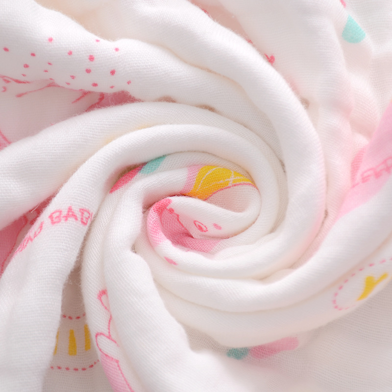 六层纯棉纱布童被卡通印花抱毯纯棉浴巾柔软亲肤小被子110*110详情图5