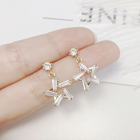 Five-pointed star stud earrings female temperament Korean personality all short earrings network red earrings earrings anti-allergy student ear accessories thumbnail
