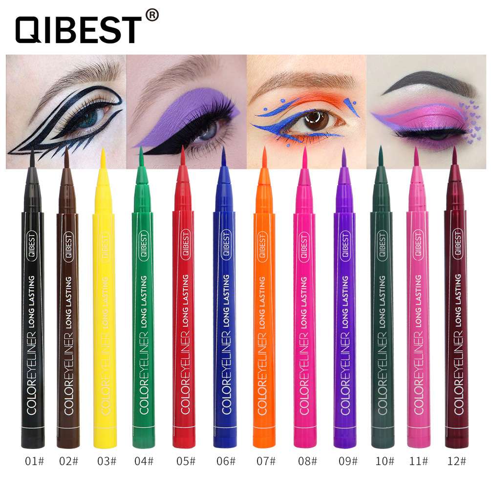 QIBEST彩色眼线液笔 防水不晕染眼线笔
