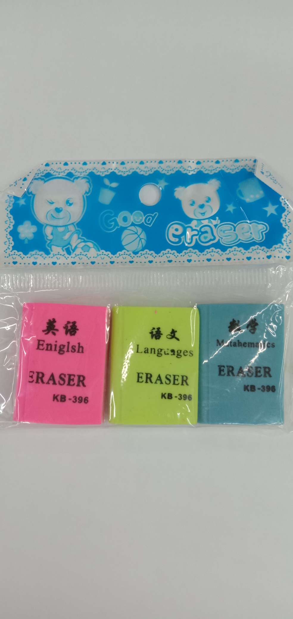Chinese, Math and English eraser details Picture