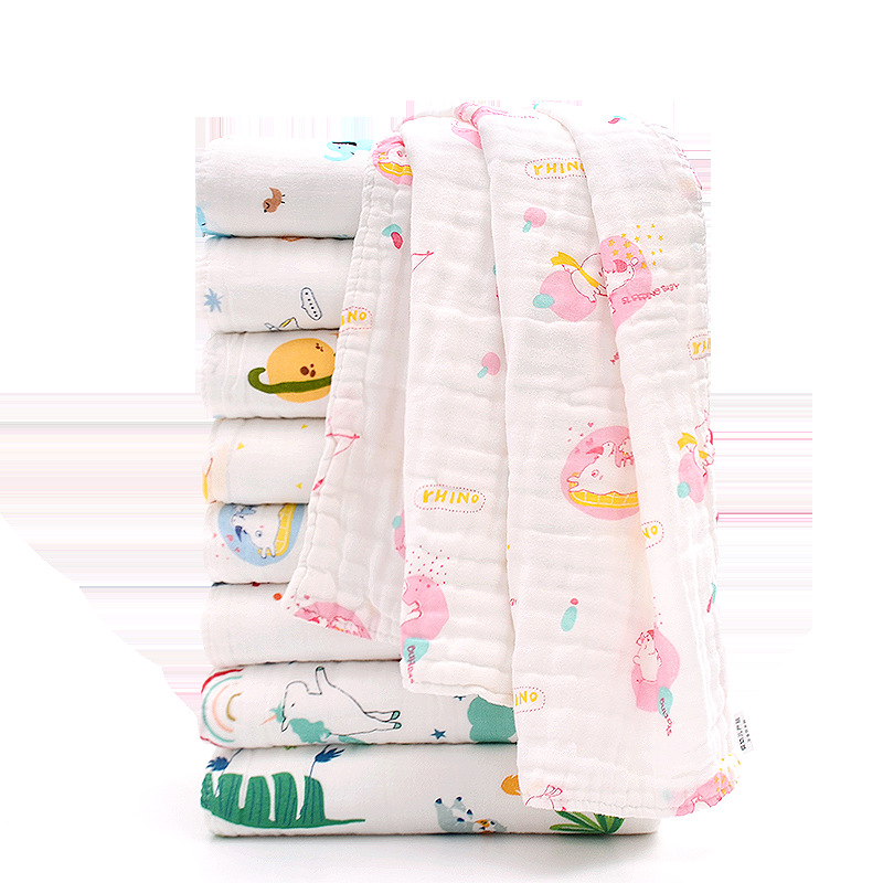 六层纯棉纱布童被卡通印花抱毯纯棉浴巾柔软亲肤小被子110*110详情图11