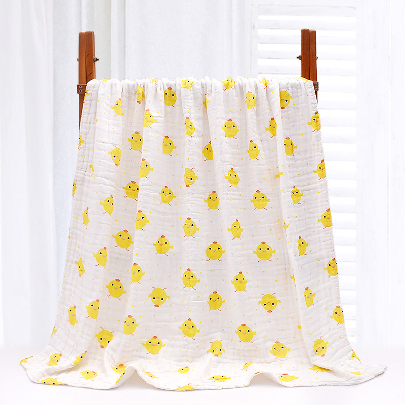 六层纯棉纱布童被卡通印花抱毯纯棉浴巾柔软亲肤小被子110*110详情图13