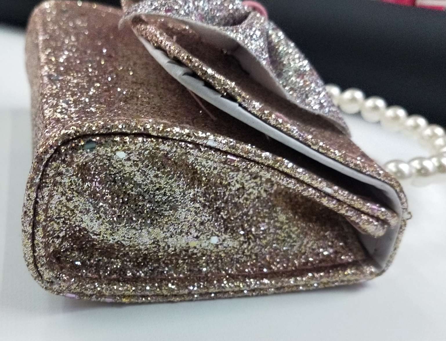 Fashionable children's bag, princess bag, chanel-style cute little girl bag, coin purse, bead chain bag Specification image