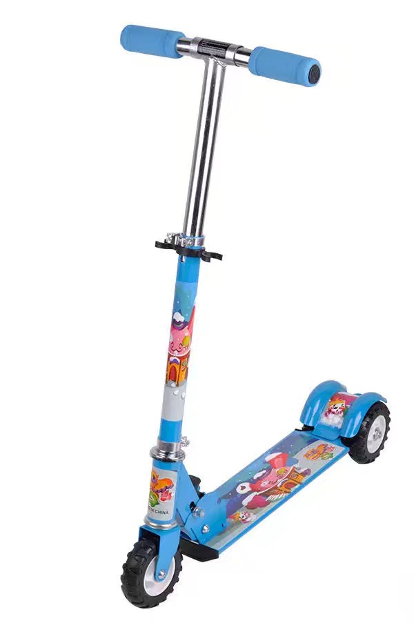 T60221x Rubber Wheels Foldable Scooter For Children full figure