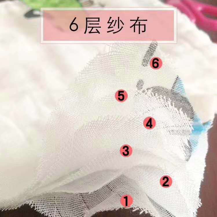 六层纯棉纱布童被卡通印花抱毯纯棉浴巾柔软亲肤小被子110*110详情图1