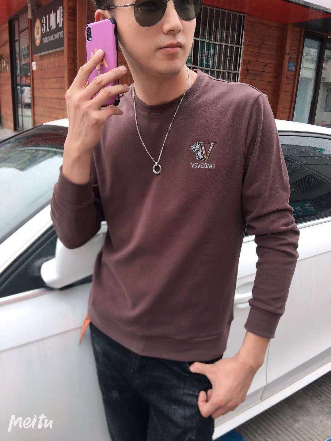 2020 autumn wear new men's fashion fashion printed long sleeve hoodie Korean version slim day is handsome thumbnail