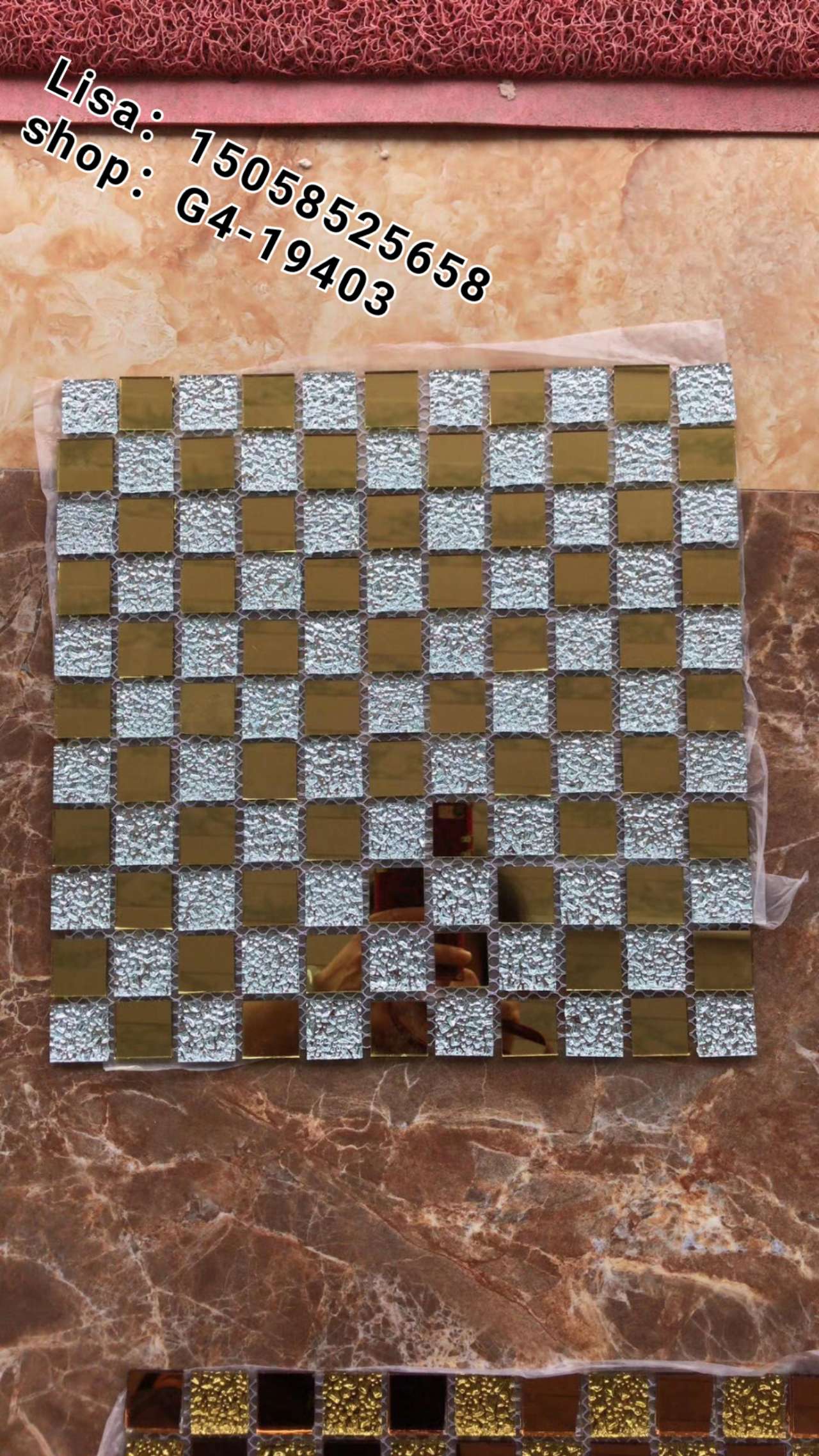 水晶玻璃马赛克白底实物图