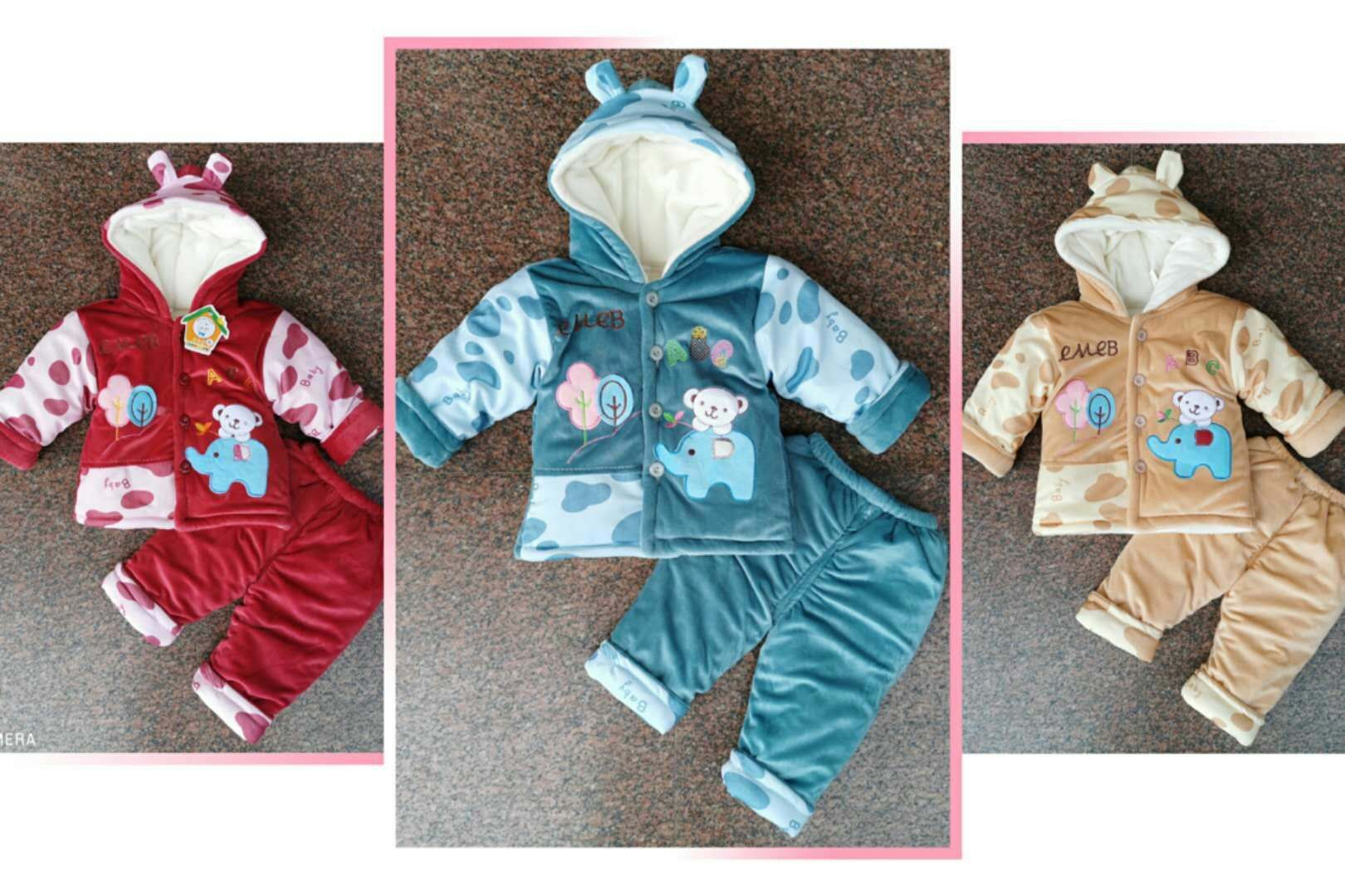 儿童棉衣儿童绣花加厚棉衣男女儿童银狐绒棉衣套装