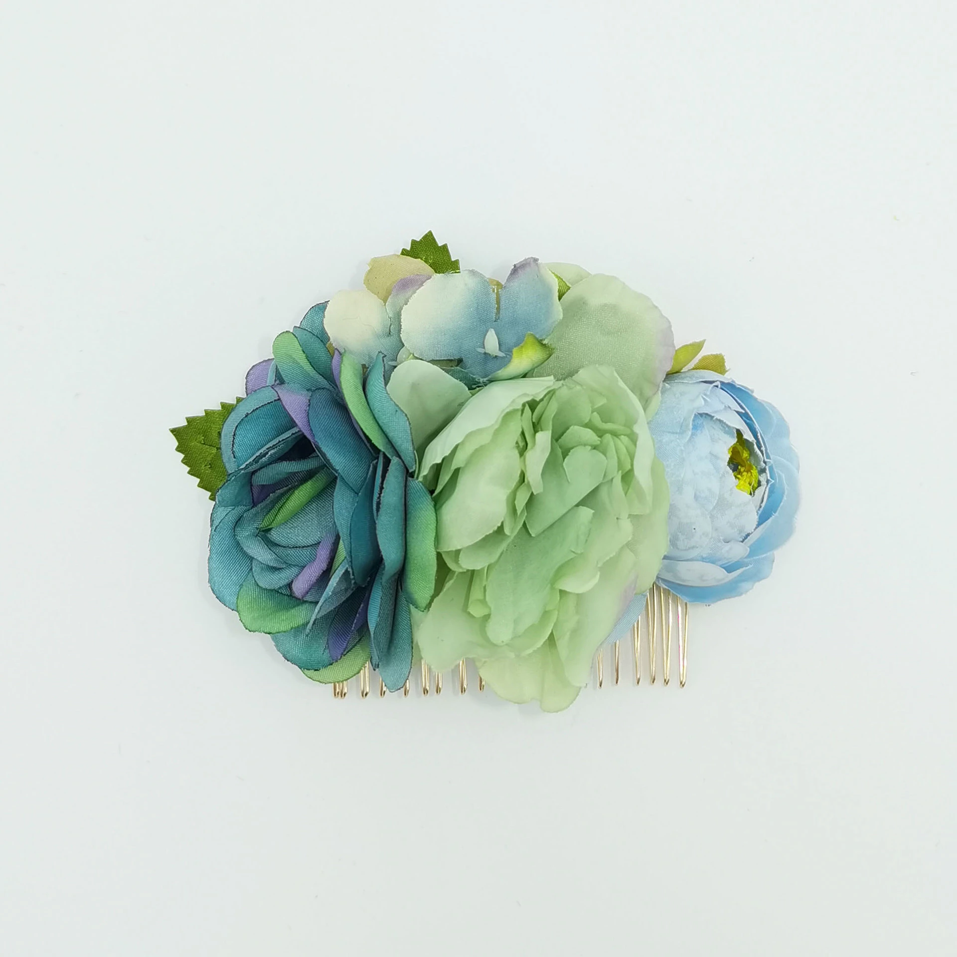 Simulated fabric peony hair comb undefined