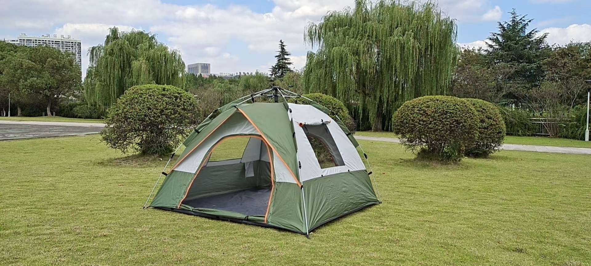 户外自动4人帐篷二窗二门遮阳野营帐篷可定制款式和批发详情3