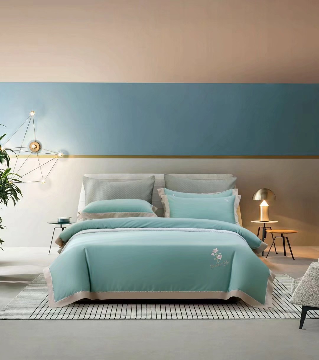 Yiwu quality products: Four-piece set of soybean winter quilts, four-season quilts, silk quilts, long-staple cotton, modern simple luxury style, American style, modern simple fashion style home textile four-piece set, quilts, bedding, Nordic fashion style winter quilts undefined