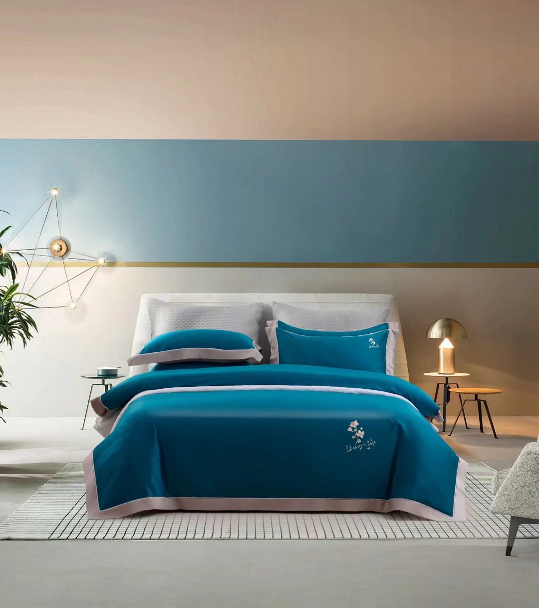 Yiwu Quality Products: Frosted four-piece set, soybean winter quilt, Four-season quilt, Silk quilt, long-staple cotton, modern simple luxury style, American style, modern simple fashion style, home textile four-piece set, quilt, bedding, Nordic fashion style, high-end set undefined