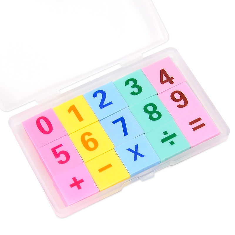 益智可爱12生肖/数字/字母专用洁净正方盒装橡皮擦不留痕学生文具