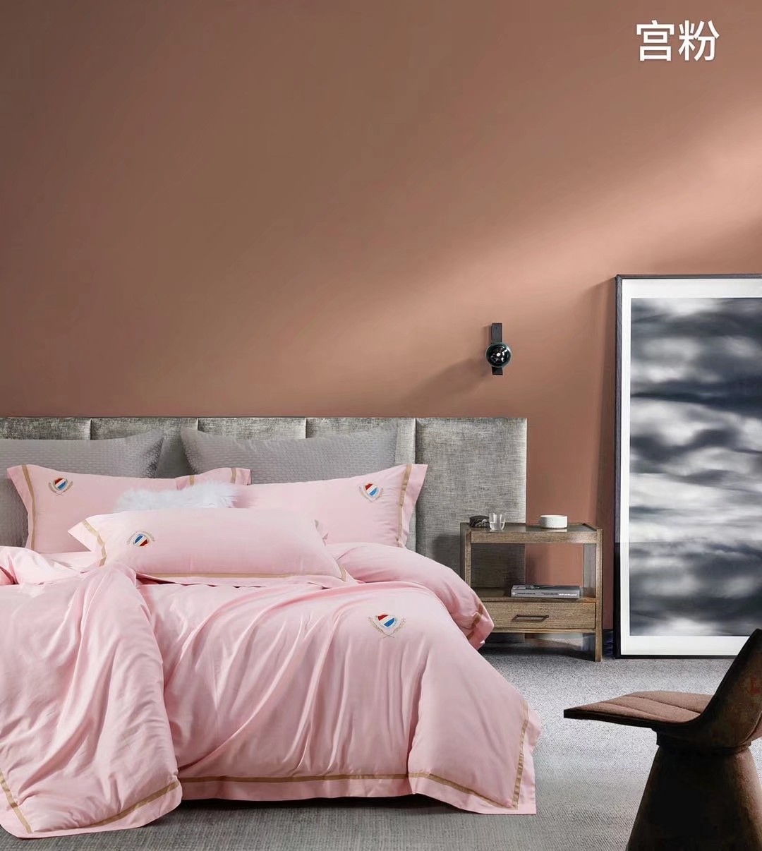 Yiwu Good Goods 100-count double-strand long-staple cotton, modern simple luxury style, American style, modern simple and fashionable style home textile four-piece set, quilt and bedding detail image 2