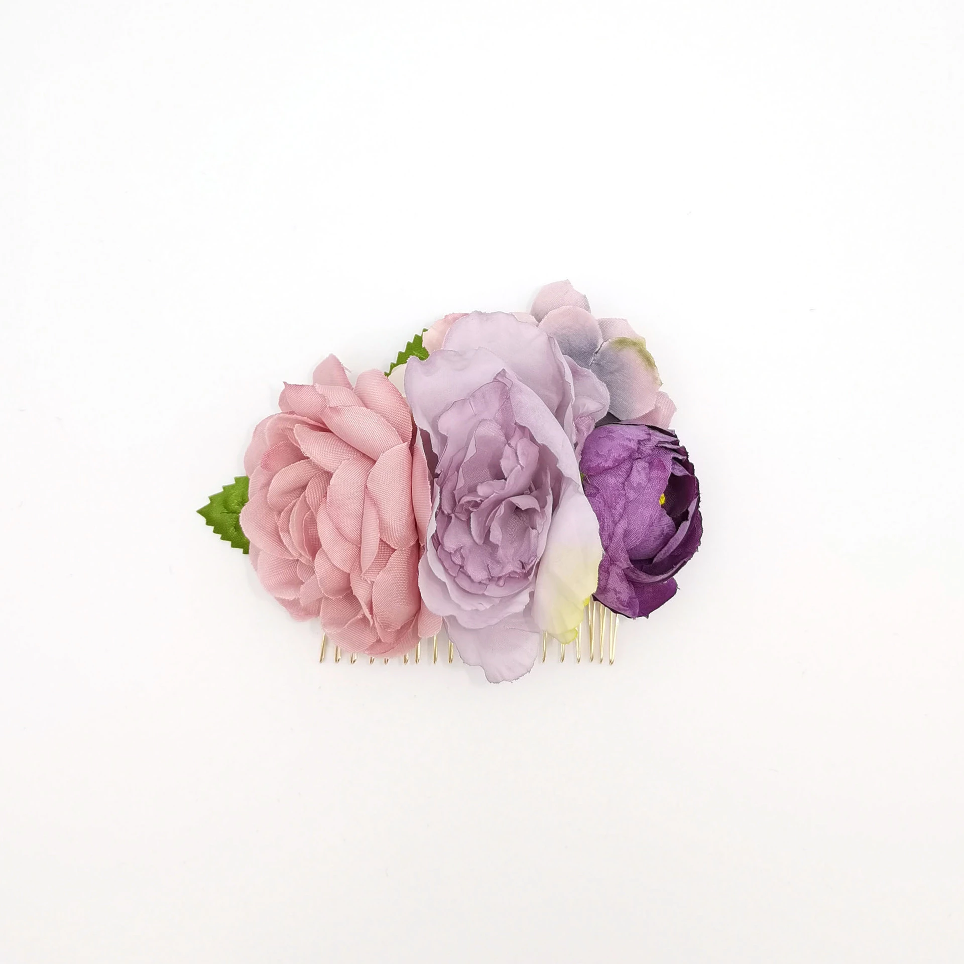 Simulated fabric peony hair comb Item Picture
