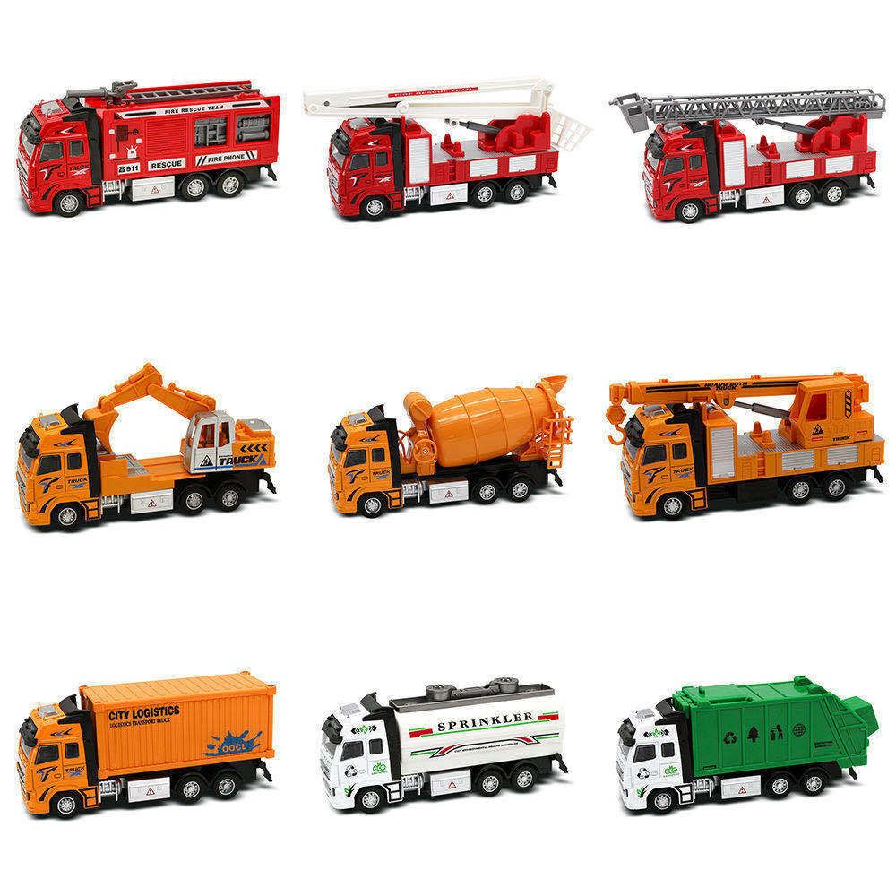 车仔王回力合金车工程消防车环卫车模型益智玩具图