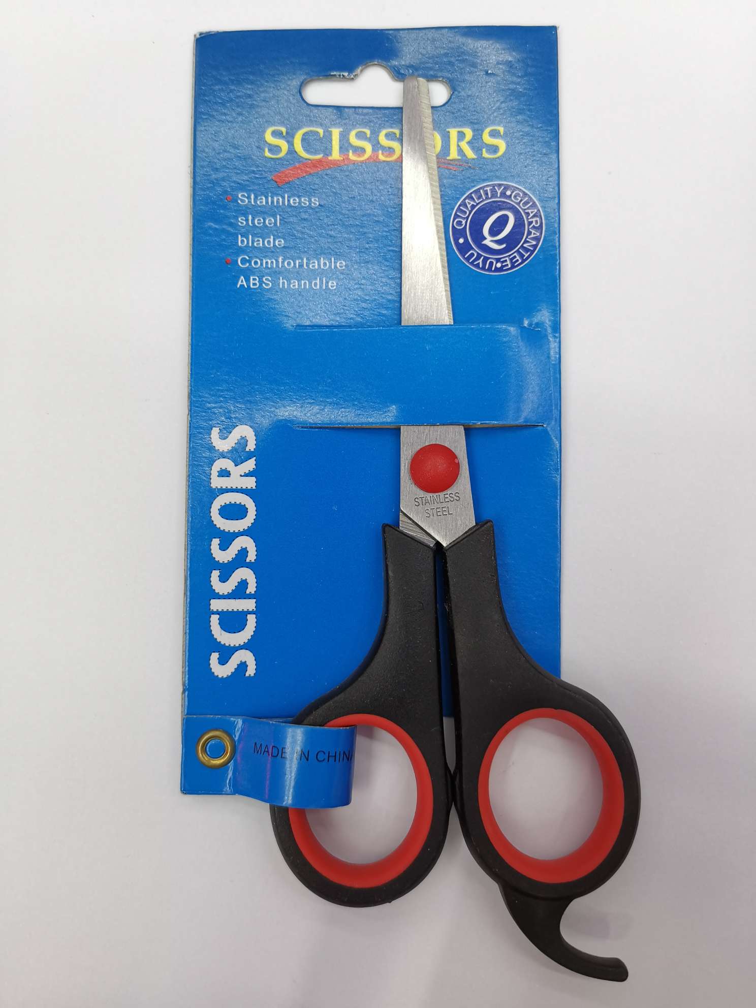 厂家直销 不锈钢 橡塑剪刀 办公日用 裁缝剪刀 学生手工 6寸钉卡带尾详情图2