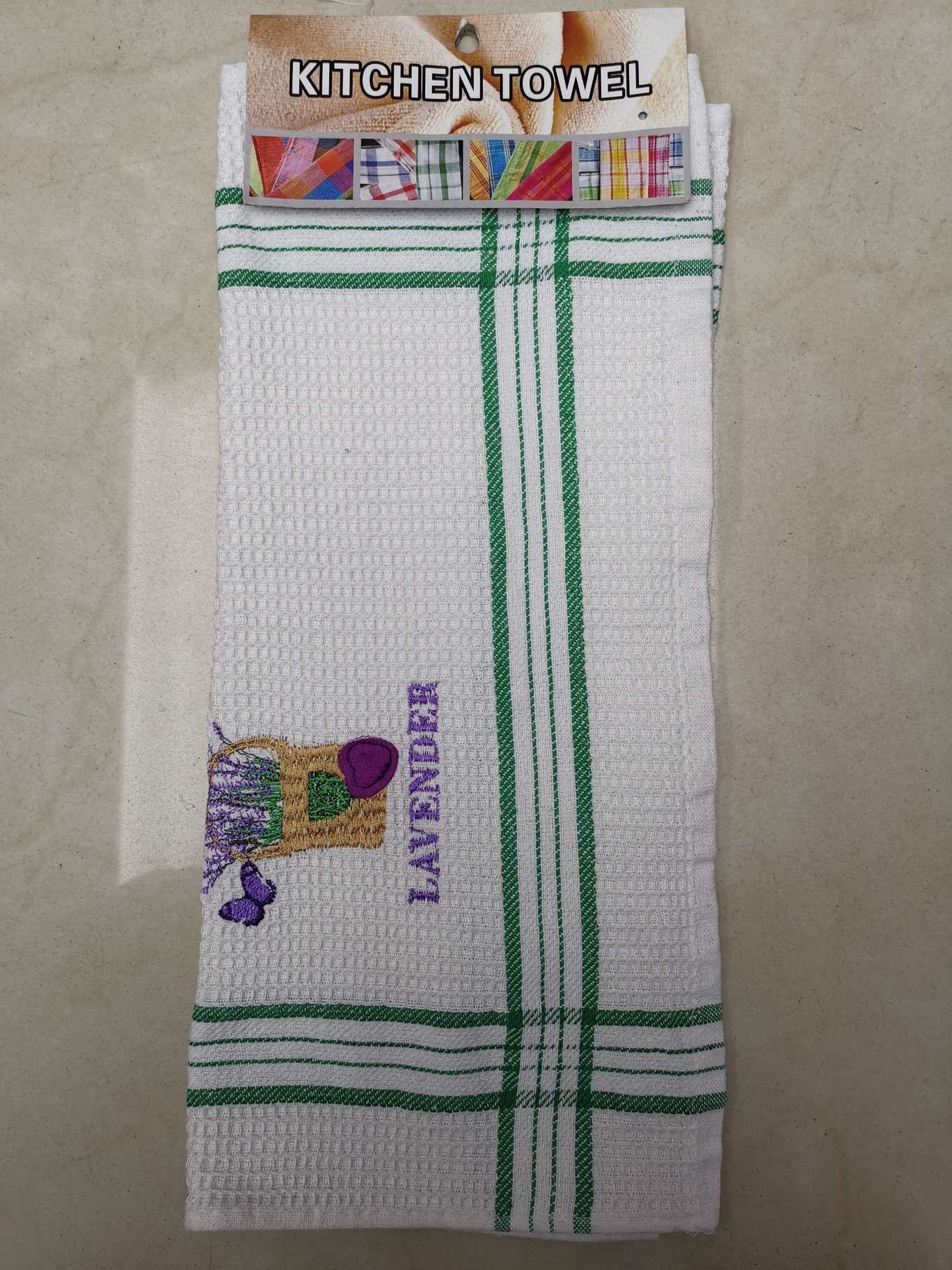 白底大方框绣花茶巾