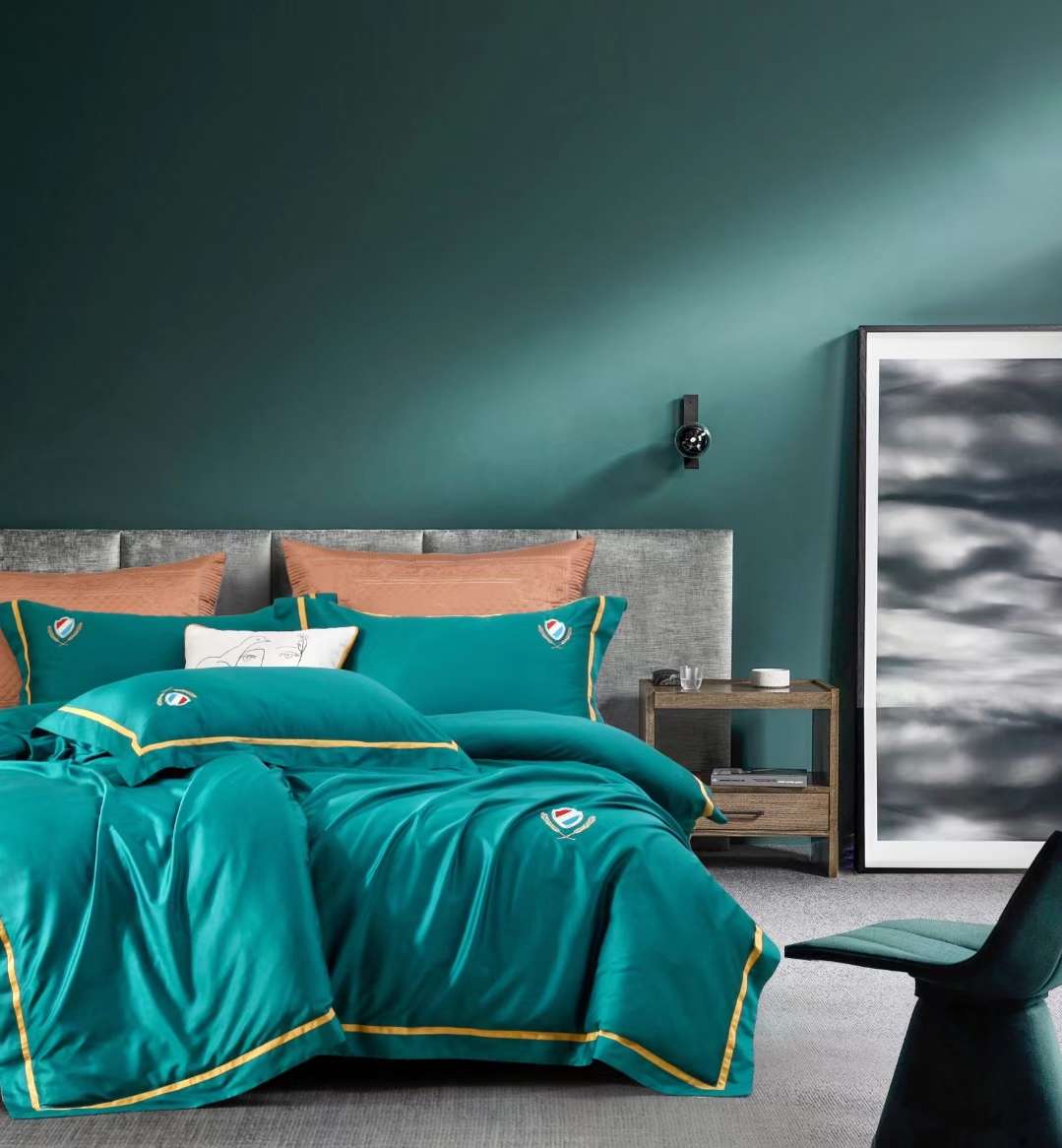 Yiwu Good Goods 100-count double-strand long-staple cotton, modern simple luxury style, American style, modern simple and fashionable style home textile four-piece set, quilt and bedding detail image 4