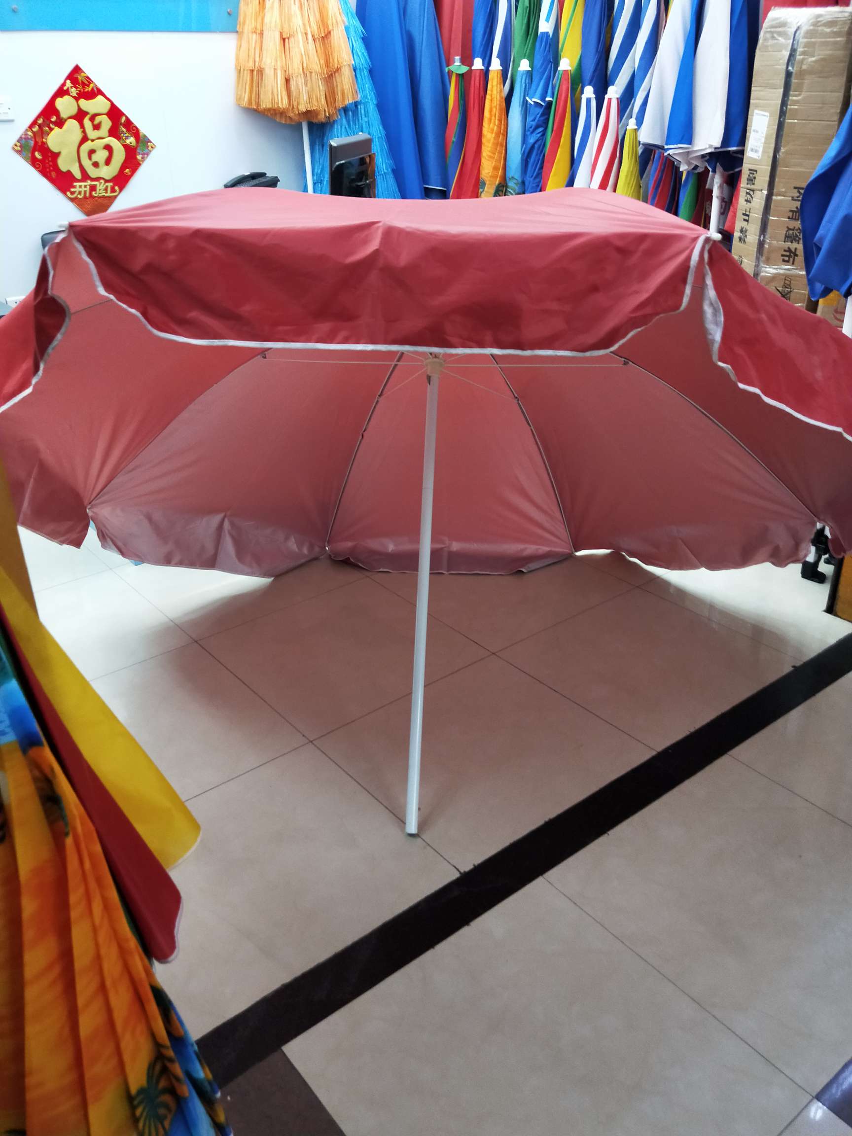 140cm single-color silver rubber sun umbrella Specification image