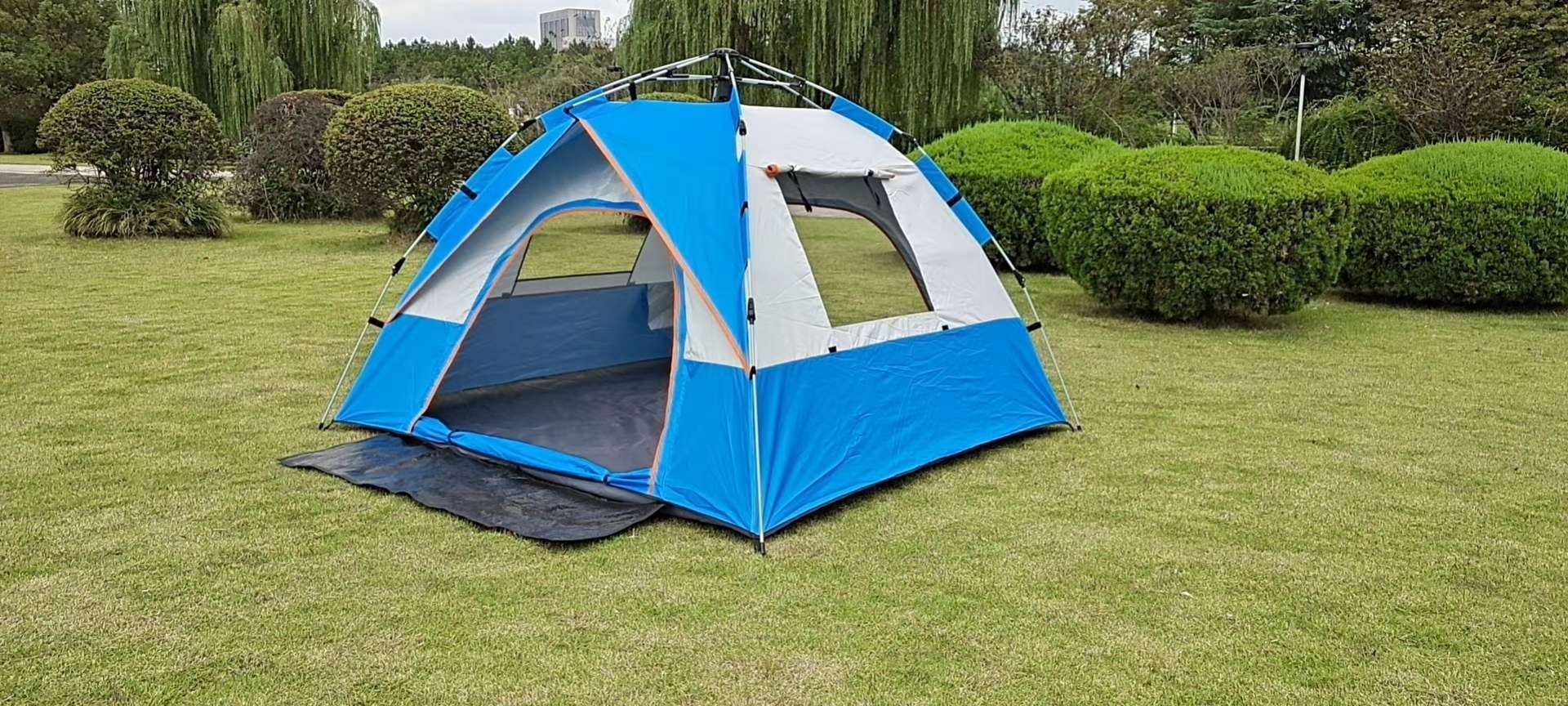 户外自动4人帐篷二窗二门遮阳野营帐篷可定制款式和批发详情4