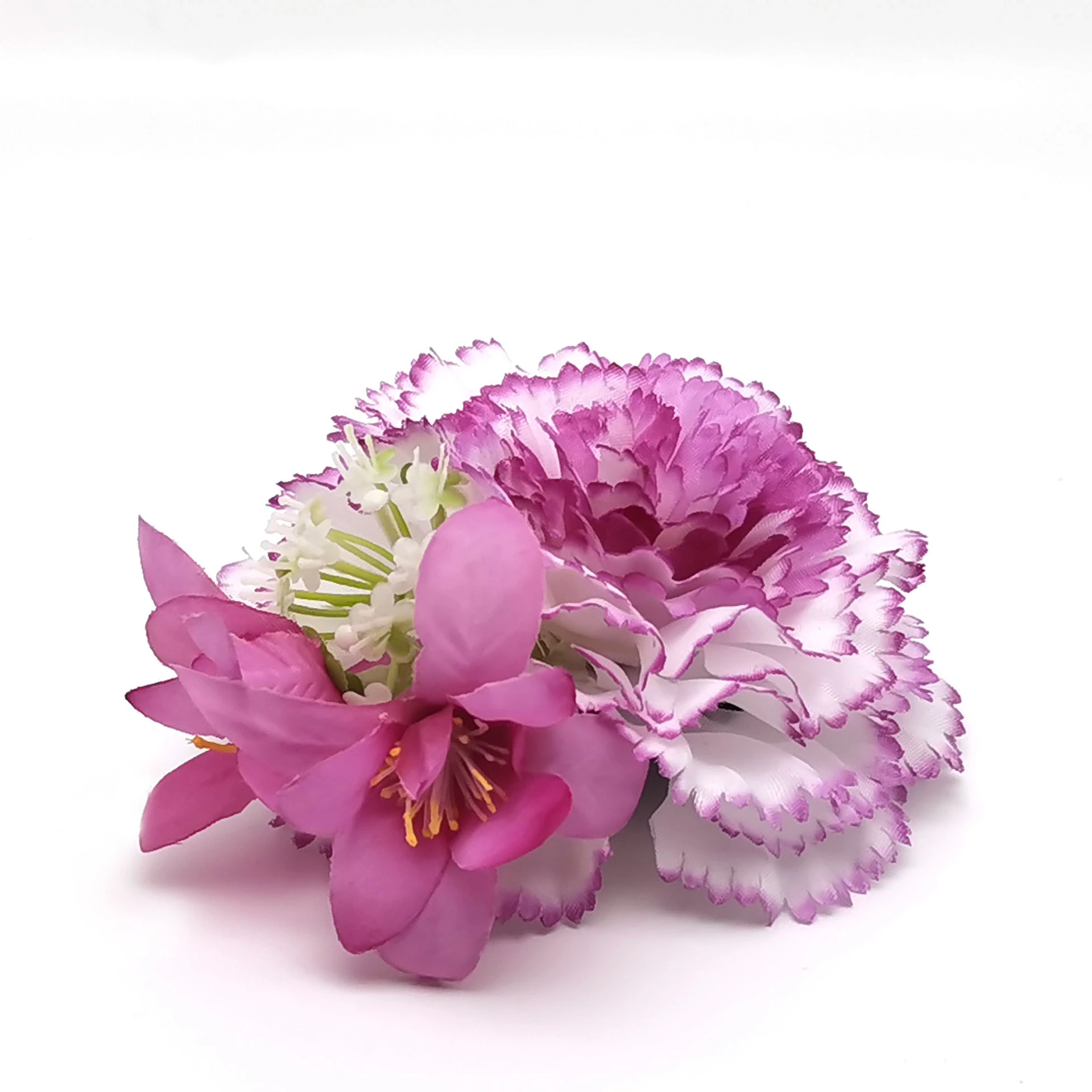 Silk flower carnation hairpin details Picture