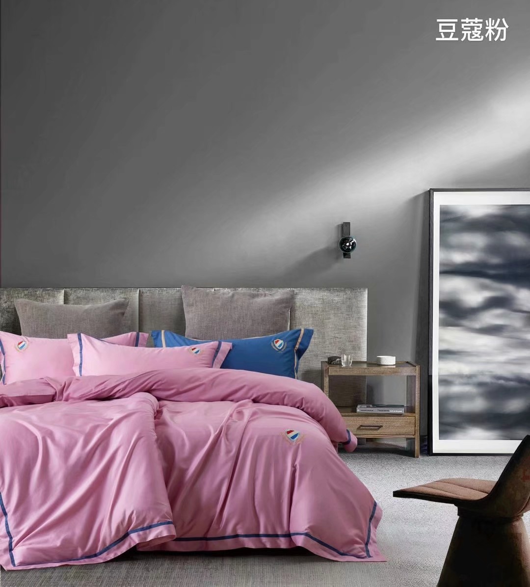 Yiwu Good Goods 100-count double-strand long-staple cotton, modern simple luxury style, American style, modern simple and fashionable style home textile four-piece set, quilt and bedding detail image 5