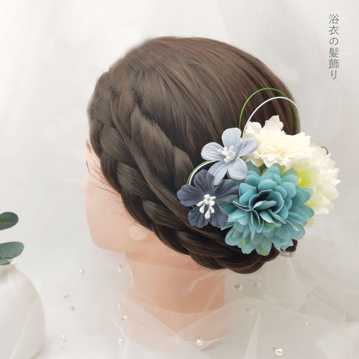 The ancient-style pure hand-wrapped chrysanthemum hair comb is a popular imitation flower hair accessory in the national trend series Specification image