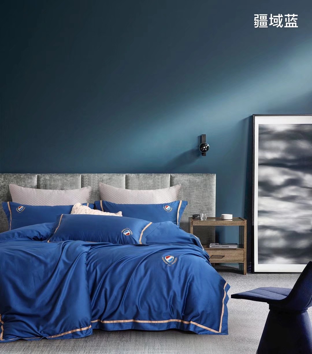 Yiwu Good Goods 100-count double-strand long-staple cotton, modern simple luxury style, American style, modern simple and fashionable style home textile four-piece set, quilt and bedding detail image 7