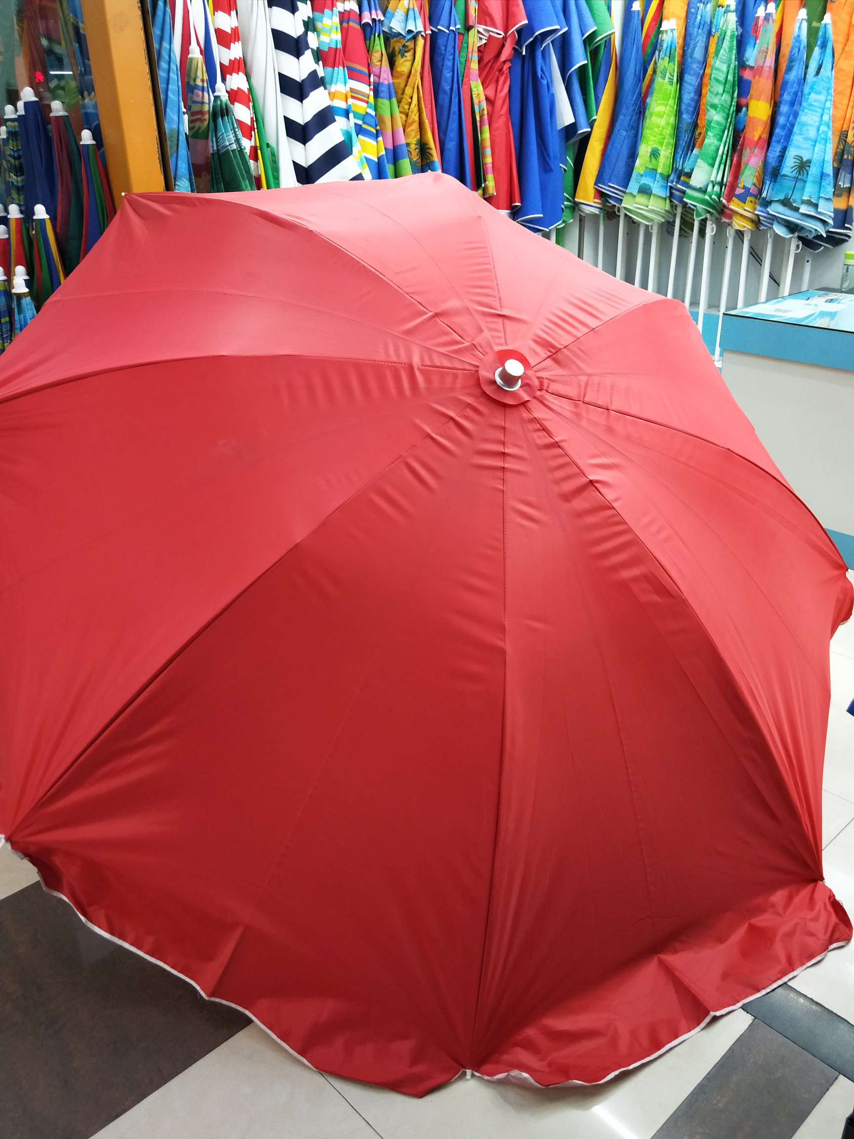 140cm single-color silver rubber sun umbrella