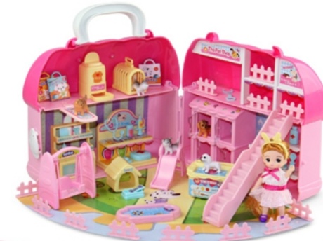 小学者509C宠物屋狗屋仿真女孩过家家宠物护理场景手提包玩具礼物细节图