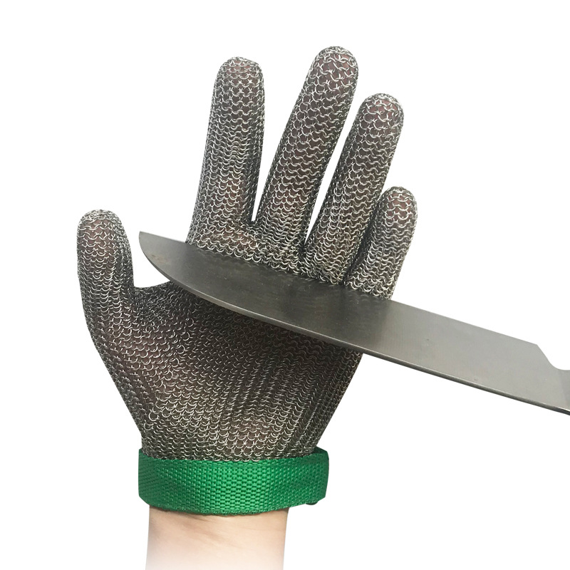 304不锈钢钢环手套5级钢丝钢环铁手套五指防割耐磨裁剪屠宰电锯修理细节图