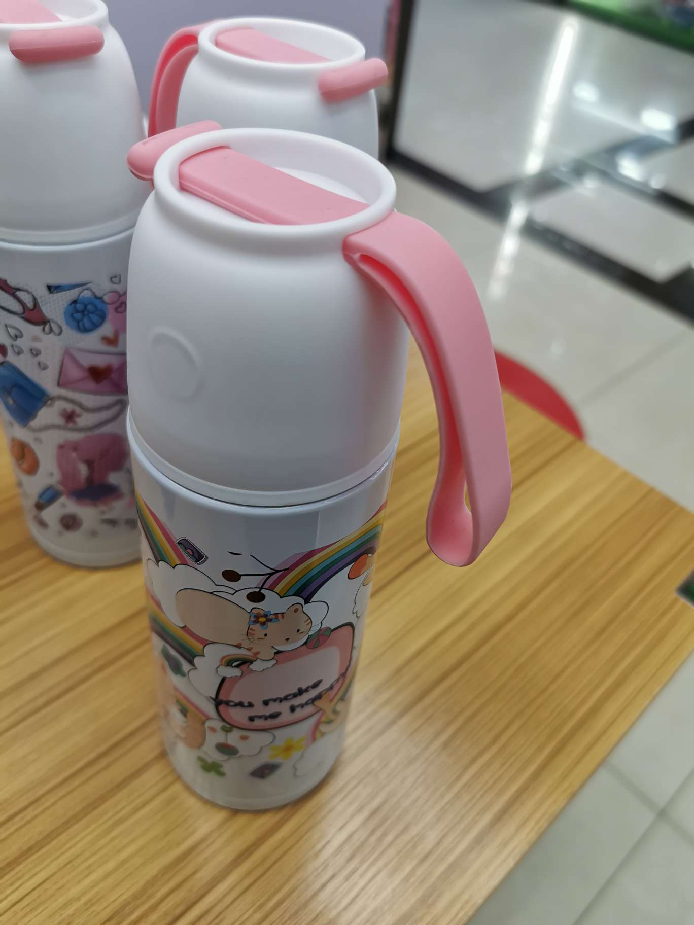 新款卡通保温杯带吊小鸟杯弹跳直饮杯详情图2