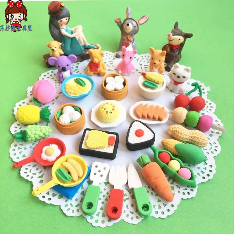 食物橡皮擦可拼拆日本寿司美食创意幼儿园学生儿童期末开学小奖品