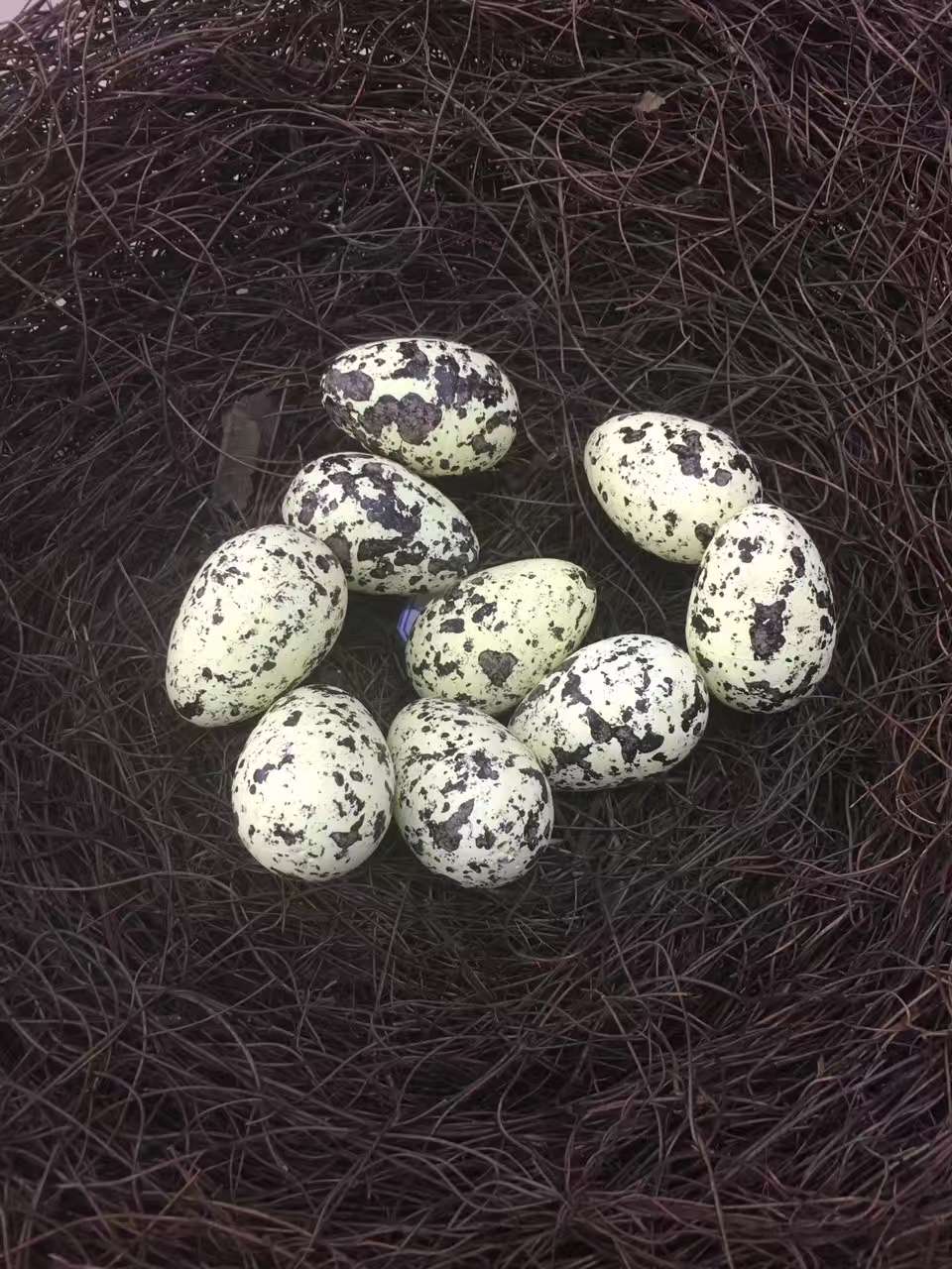 8㎝纯手工金丝草丝编织仿真鸟巢鸟蛋鸽子蛋草编鸟窝鸟笼鸟窝装饰摆件产品图