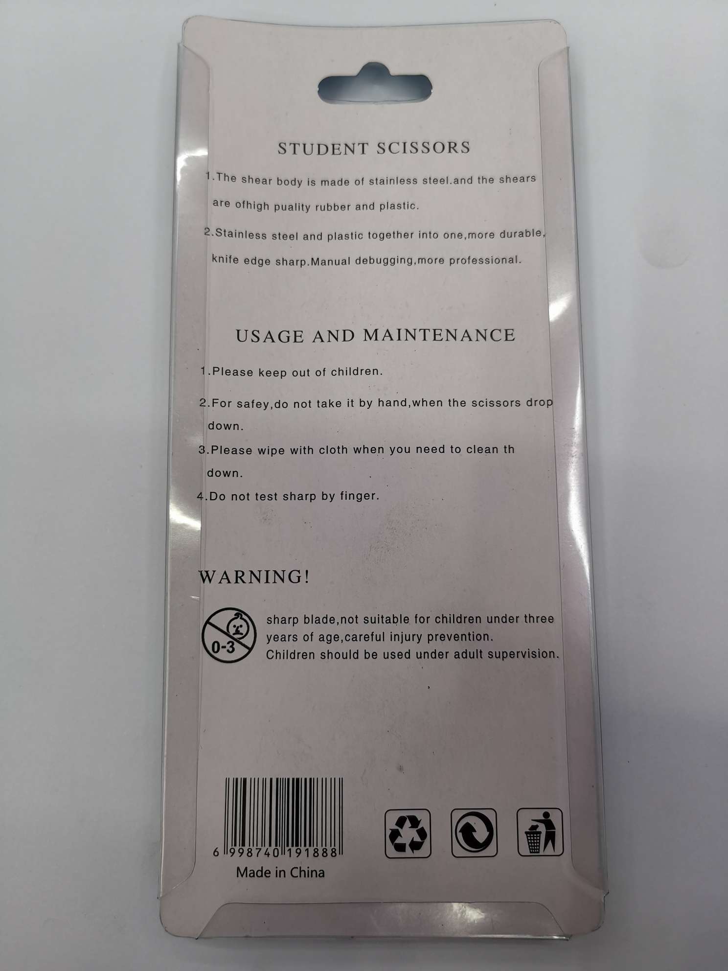 Children's scissors, stainless steel safe hand scissors for primary school students, DIY art stationery, small scissors, kindergarten paper-cutting knives, 519 card insertion scissors Application Scenario
