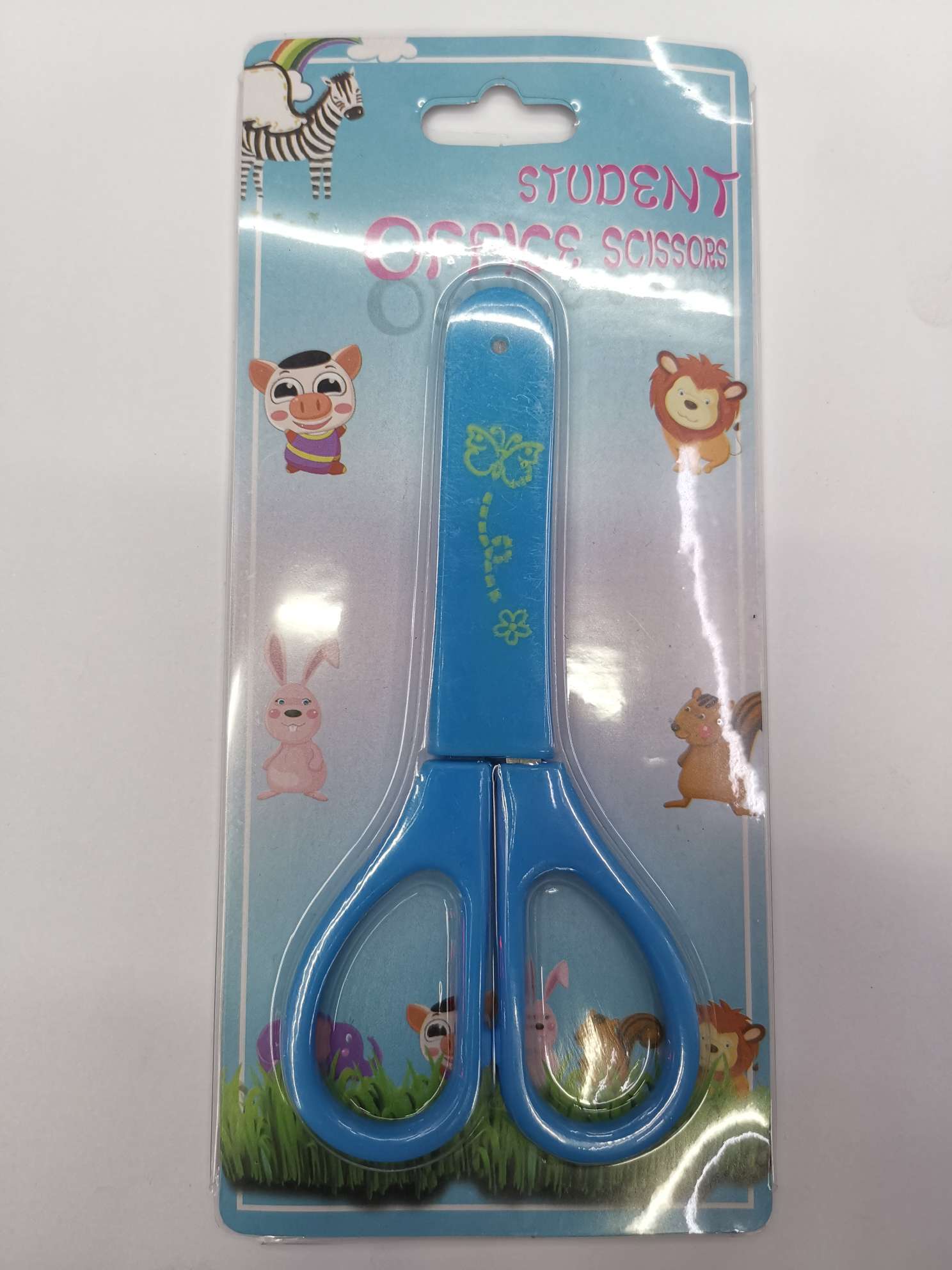 Children's scissors, stainless steel safe hand scissors for primary school students, DIY art stationery, small scissors, kindergarten paper-cutting knives, 519 card insertion scissors full figure