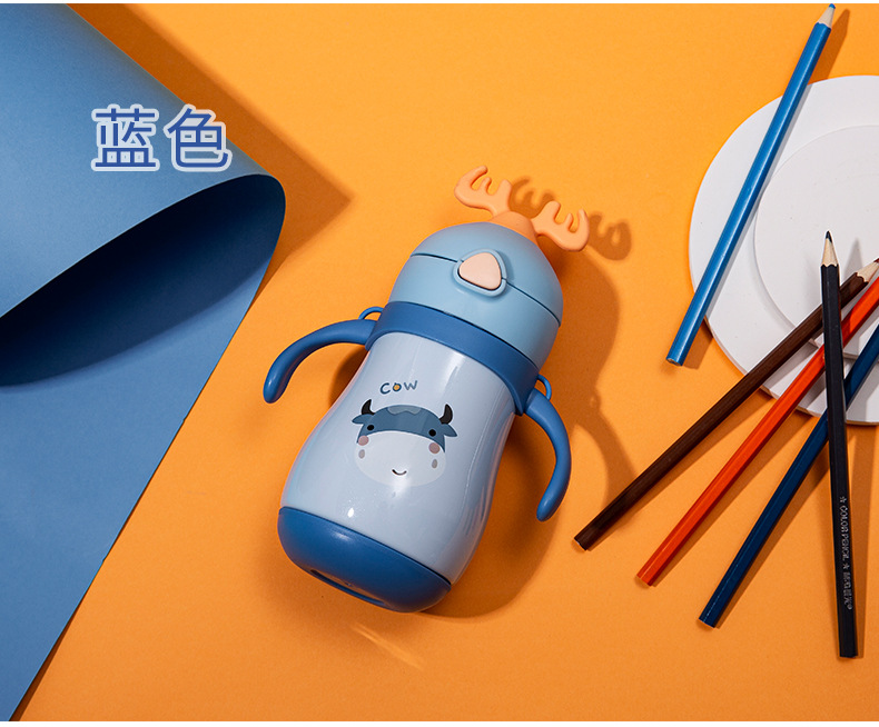 秋冬新款萌趣物语可爱儿童鹿角保温杯 母婴连锁儿童保温水杯批发细节图