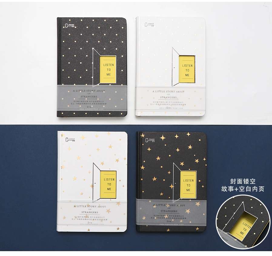 复古风写字本子简约清新A5精装本 空白＋横线＋阵点＋格子
