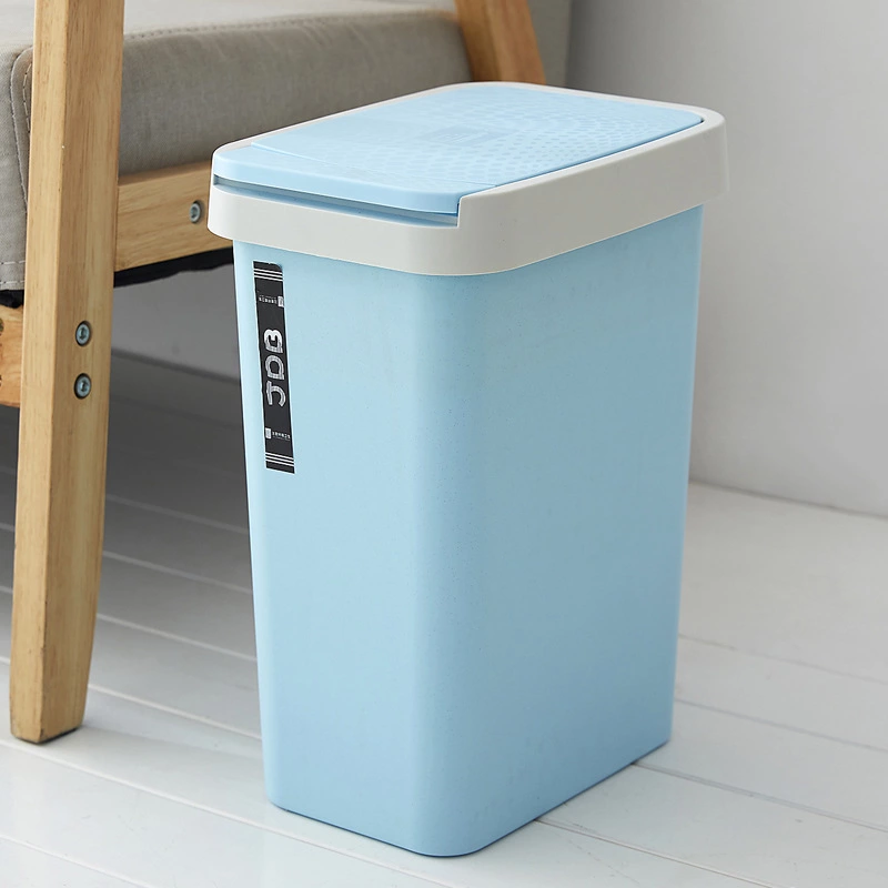 日用百货 卫生间客厅方形手按弹簧塑料桶 创意家用垃圾桶详情图6
