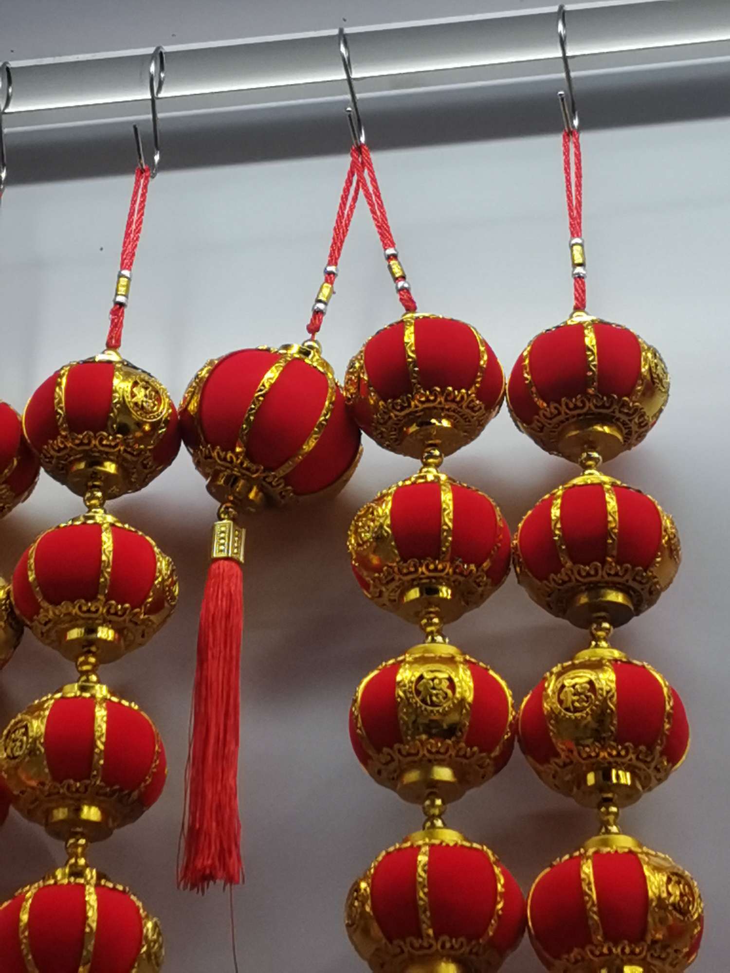 灯笼中号金筐大红灯笼厂家直销植绒恭喜发财义乌好货