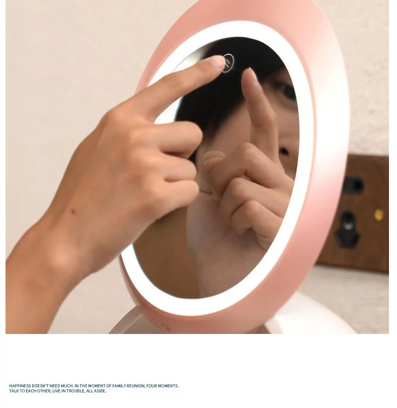 厂家直销化妆盒带LED灯镜子 抽屉式手提桌面防尘网红化妆品收纳盒详情图17