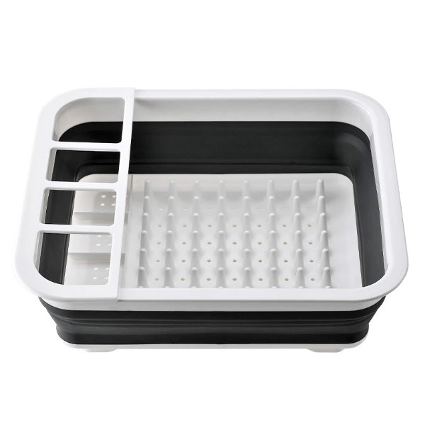 日式厨房可折叠沥水碗碟篮 家用收纳架沥水置物架 伸缩碗碟架详情图2