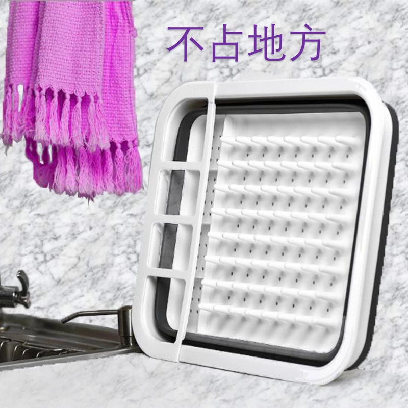 日式厨房可折叠沥水碗碟篮 家用收纳架沥水置物架 伸缩碗碟架详情图6